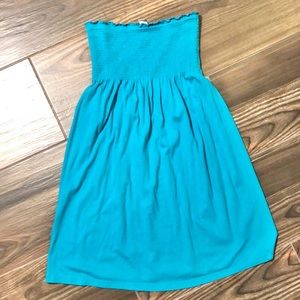 Teal Strapless Dress